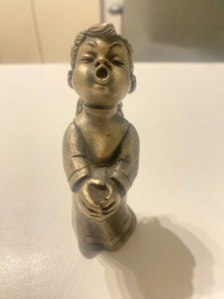 Statuetta Angelo Peltro Argentato 999 Vintage