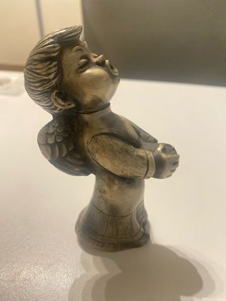 Statuetta Angelo Peltro Argentato 999 Vintage