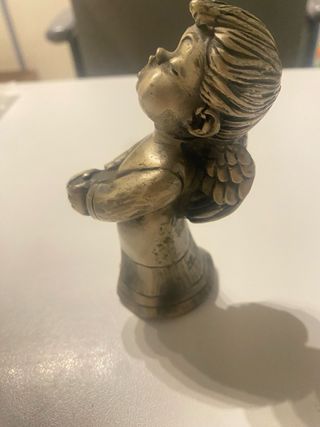 Statuetta Angelo Peltro Argentato 999 Vintage