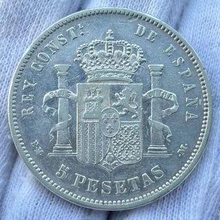 Moneda PLATA 5 Pesetas 1879 *(18-79) ALFONSO XII