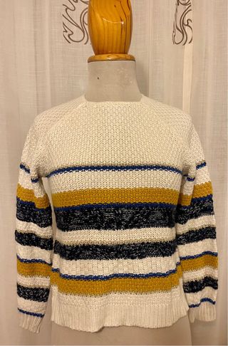 Jersey rayas efecto dorado y blanco