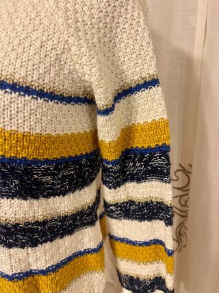 Jersey rayas efecto dorado y blanco