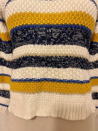 Jersey rayas efecto dorado y blanco