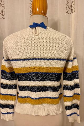 Jersey rayas efecto dorado y blanco