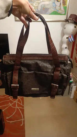 Set 2 borse similpelle marrone e nera