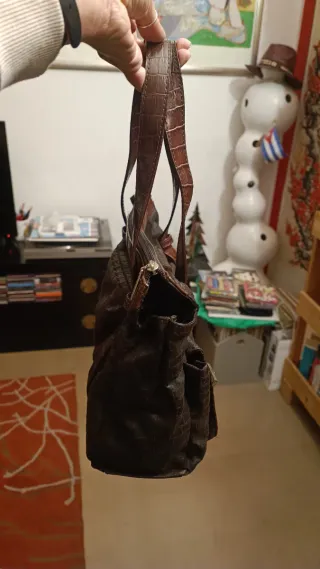 Set 2 borse similpelle marrone e nera