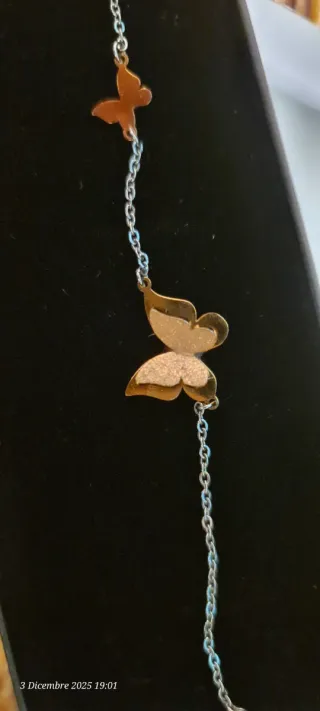 Bracciale donna farfalle rosate con glitter