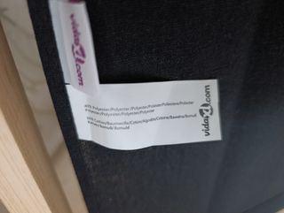 Biombo 4 cuerpos madera y tela algodón negra