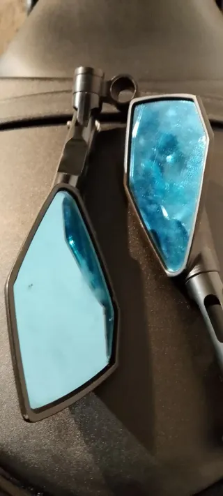 Espejos Moto Azul Diamante