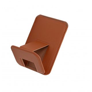 Tarjetero Magnético Cuero con Soporte Marrón