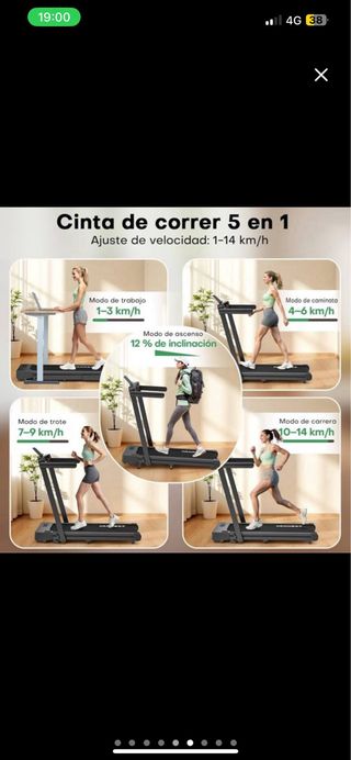 NUEVA Cinta de Correr 1-14Km/H con Inclinación