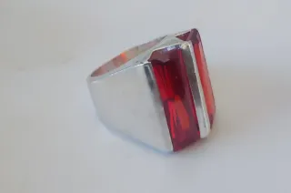 Anillos Plata Ley y Piedras Rojas