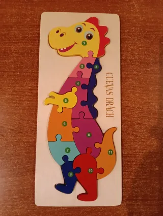 Puzzle infantil de madera dragón