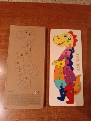 Puzzle infantil de madera dragón