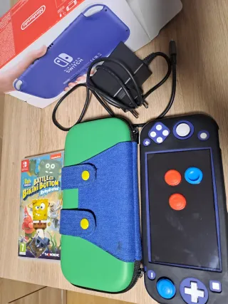 Nintendo Switch Lite Azul + Juego Bob esponja