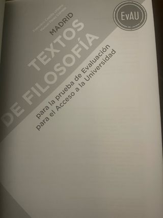 Textos de Filosofía para la EvAU.