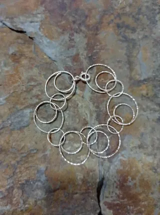 Pulsera Plata Ley Aro Círculos