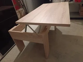 Mesa de centro elevable con almacenaje