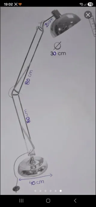 Lámpara de pie moderna metal plateado