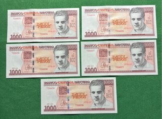 5 Banconote 1000 Pesos Cuba 2024
