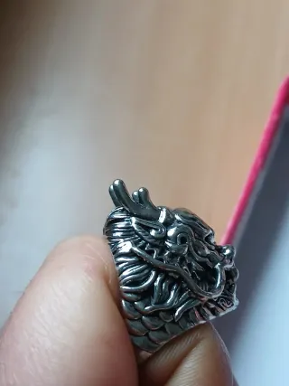 Anello Argento Testa Drago regolabile