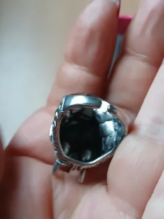 Anello Argento Testa Drago regolabile