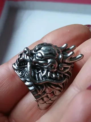 Anello Argento Testa Drago regolabile