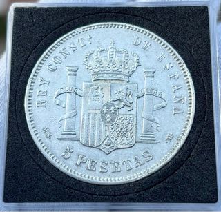 Moneda PLATA 5 Pesetas 1884 *(18-84) ALFONSO XII