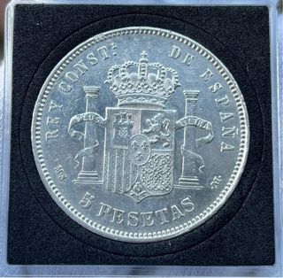 Moneda PLATA 5 Pesetas 1884 *(18-84) ALFONSO XII