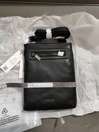 Calvin Klein borsello originale black pelle Nuovo