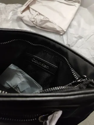 Calvin Klein borsello originale black pelle Nuovo