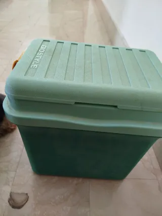 Frigorifero portatile blu e arancione