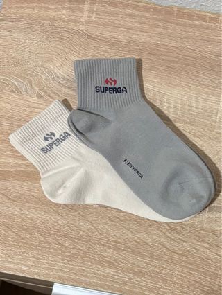 Calcetines Superga Talla 35-37 Gris y Blanco