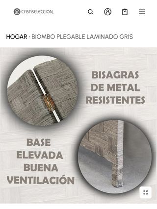 Biombo Plegable Gris Laminado