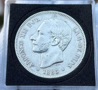 Moneda PLATA 5 Pesetas 1885 *(18-87) ALFONSO XII
