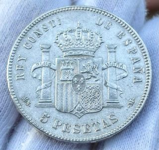 Moneda PLATA 5 Pesetas 1885 *(18-87) ALFONSO XII