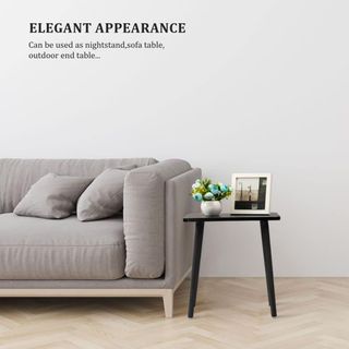 Mesa auxiliar madera negra 40x30 cm