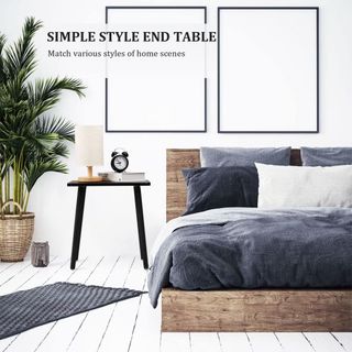 Mesa auxiliar madera negra 40x30 cm