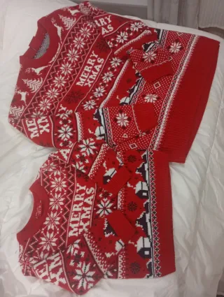 Lote jerseys chalecos Navidad adulto y niño