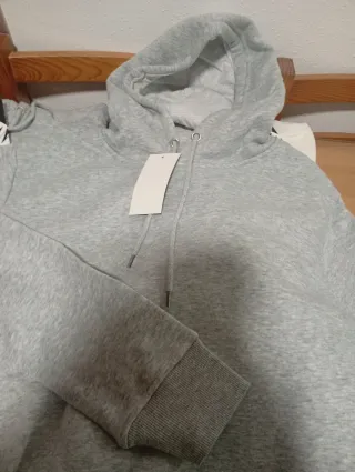 Sudadera Zuhan XL Beige y Gris con felpa