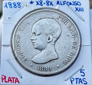 Moneda PLATA 5 Pesetas 1888 *(X8-8X) ALFONSO XIII