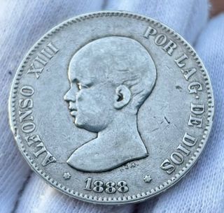 Moneda PLATA 5 Pesetas 1888 *(X8-8X) ALFONSO XIII