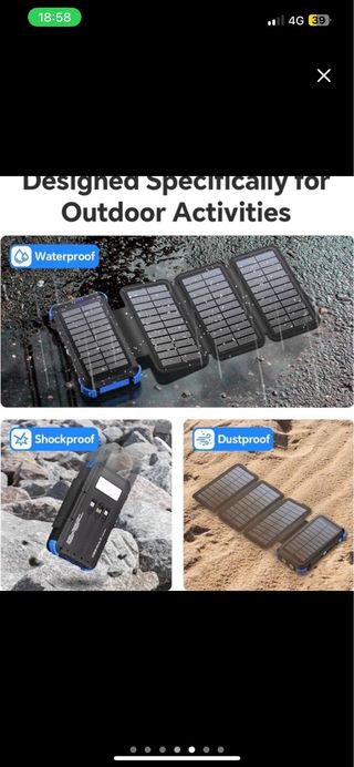 NUEVO Cargador Solar 26800mAh 4 Paneles USB C