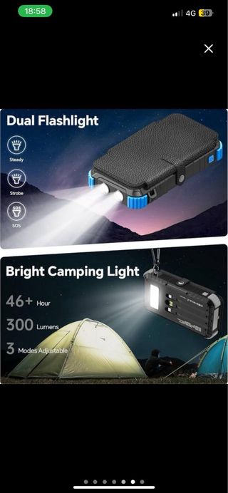 NUEVO Cargador Solar 26800mAh 4 Paneles USB C