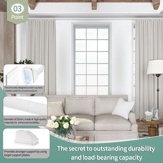 Barra Cortina Telescópica Ventosas 120-200cm