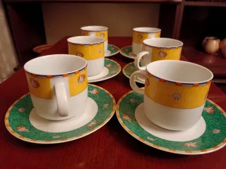 Set 6 Tazas Porcelana Diseño Marino