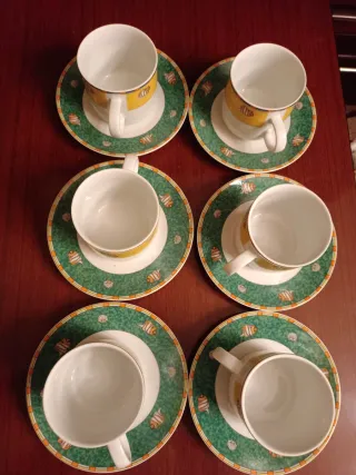 Set 6 Tazas Porcelana Diseño Marino