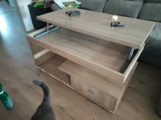 Mesa de centro elevable madera y metal