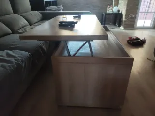 Mesa de centro elevable madera y metal