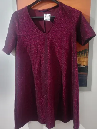 Vestido fiesta fucsia brillante